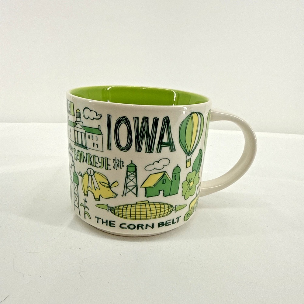 Starbucks IOWA The Hawkeye State Been There Series Ceramic Coffee Tea Mug 14 oz